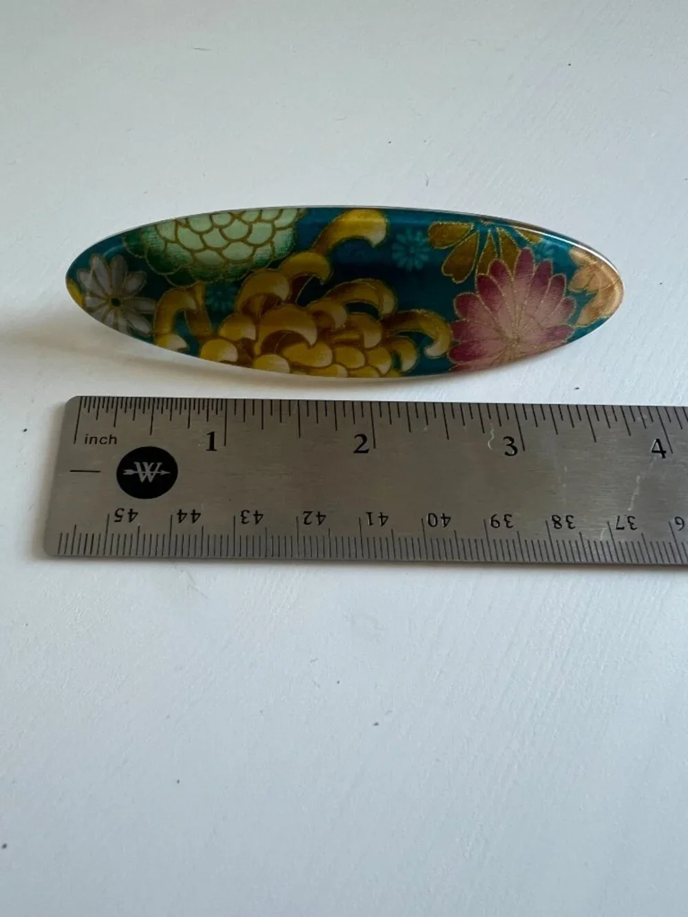France Luxe handmade turquoise blue floral barrette